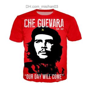 Camisetas Masculinas Kaus Grafiti Che Guevara Kaus Gambar Cetak 3d Kustom Pria Wanita Kaus Longgar Kasual Ala Jalanan Anime Musim Panas Homme Z230706