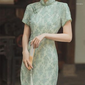 Ethnic Clothing Traditional Chinese Style Qipao Women Plus Size Cheongsam Sexy Split Folk Dance Dress Vintage Classic Mandarin Collar