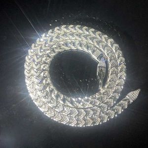 Unik design Hip Hop -halsband 6mm 8mm bred 925 Silver D/VVS Moissanite Link Chain för rapparens smyckespresent