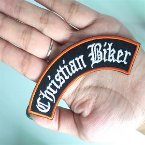 Jakość Christian Biker Rocker Bar Club motocykl Biker jednolite haftowane żelazko na szyć na odznaka naszywana aplikacja 321Y