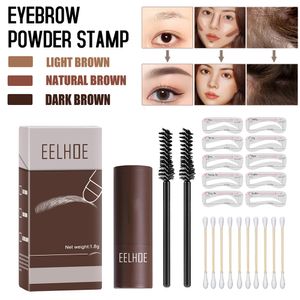 Eyebrow Enhancers Eyebrow Powder Stamp Kit Gel Eye Brow Stencil Waterproof Eyebrow Powder Stamp Set Makeup Reusable Eyebrow Powder Stencil Kit 230703