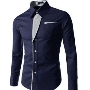 Men's T Stripe Slim Fit Button Down Shirt Single Breasted Business Long Sleeve Social Shirts and Blouses for Men Clothing