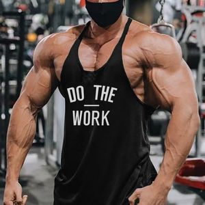 Linne för män Bodybuilding Stringer Linnen Herr Gym Kläder Fitness Ärmlös skjorta Man Bomull Racer Singlets Sommartryckt Y Ryggväst 230704