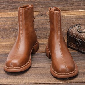 Natural Leather Women Boots comfortable Genuine Leather Ankle Boots Appear Thin Women's Shoes