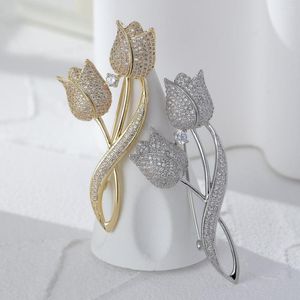 Brooches YYSUNNY Classic Tulip Flower Pin Large For Luxury Women's Clothing High-end Corsage Jewelry Banquet Accessories