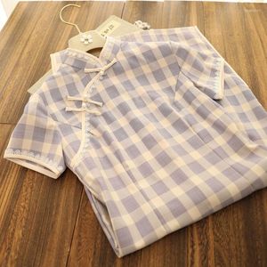 Odzież etniczna tradycyjne chińskie kobiety Plaid Cheongsam lato szczupła seksowna Qipao Vintage pokaz sceniczny suknia Vestidos elegancka suknia wieczorowa