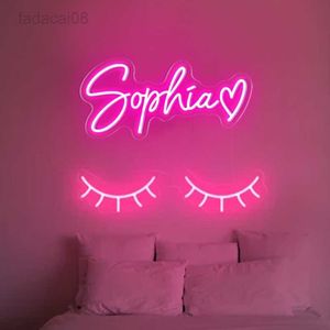 Night Lights Signs Led Letters Family Gift Custom Neon Light Sign for Wedding Party Bar Personal Name Salon HKD230704