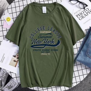 Erkek T Shirts College League York Atletik Doğu Erkek Spor Sokağı Gömlek Yenilik Pamuk Giysileri Komik Marka Tshirt Erkekler