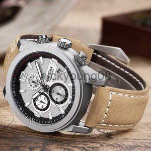 Wristwatches MEGIR Chronograph Mens es Top Brand Luxury Casual Leather Quartz Clock Male Sport Waterproof Men Relogio Masculino 0703