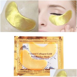 Övrigt Hälsa Skönhetsartiklar Golden Eye Care Mask Kvinnor Kristall Ögonlock Kollagen Guld Dark Circle Anti-Aging Masker Drop Delivery Dhikw