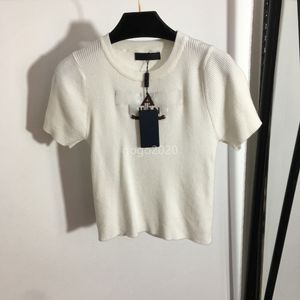 23ss donna estate maglia tee top firmati con motivo a lettere ragazze designer di passerelle crop top magliette in viscosa abbigliamento marchio di fascia alta elasticità pullover canotta