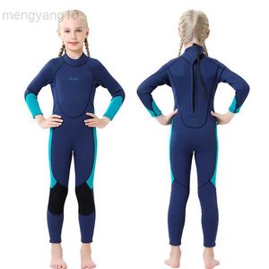 Wetsuits Drysuits Crianças Wetsuit Thermal Wetsuit 3mm Neoprene Diving Suit For Boys Girls Surfing Thick Full Wetsuits Kids Scuba Swimsuit Maiô HKD230704