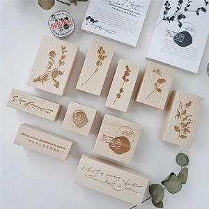 Stempel Vinage The Song of Leaves Holzstempel für DIY Scrapbooking Po Album Kartenherstellung 230704