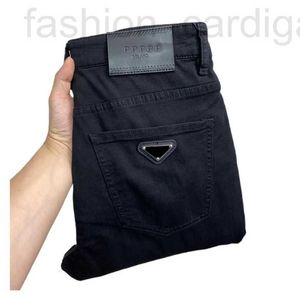 Мужские джинсы дизайнерские модные бренды дизайн мужские джинсы платье брюки Оригинальный PRDDA Правильный стиль простые черно -белые стройные стройные бизнес -повседневные мытья Bg81