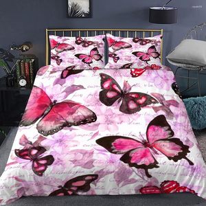 Sängkläder Set Insekt Påslakan Set Twin Size Butterfly Printed Täcken För Flickor Barn Tonåringar Quilt Örngott