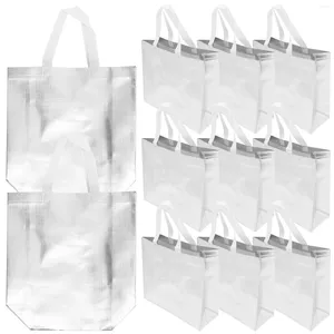Storage Bags 12 Pcs Tote Bag Large Capacity Shopping Cart For Groceries Reusable Grocery Foldable Non-woven Fabrics Gift Unique Home