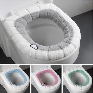 Toilet Seat Covers Universal Bathroom Cover With Handle Warm Mat Thicken Soft Plush Closestool Cushion Warmer F7b0