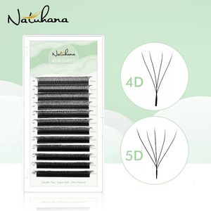 False Eyelashes NATUHANA W-Shaped 4D 5D Volume Eyelash Extensions Premade Volume Fans W Shape Lashes Natural Soft False Eyelashes for Makeup 230703