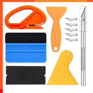 Uppgradera bilomslagsverktygssats Vinyl Scraper Cutter Film Squeegee Vinyl Spatulas Plastic Wrap Tool Fönstret Tångverktyg Biltillbehör