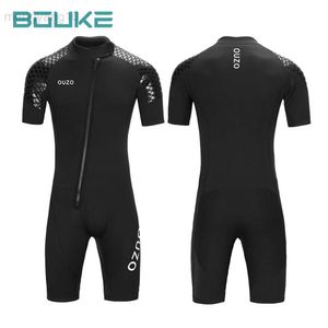 Wetsuits Drysuits Mens Womens 3mm Neoprene Shorty Wetsuit One-piece Diving Suit Front Zip Wetsuit for Scuba Diving Snorkeling Surfing Swimming HKD230704