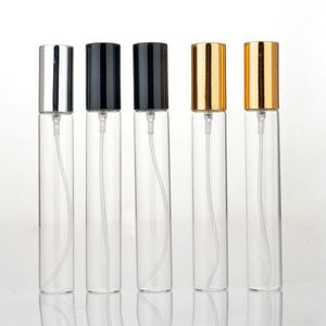 15ml Clear Mini Sample Refillable Perfume Spray Glass Atomizer Bottle With Black Golden Silver Lid F3044 Ompjg