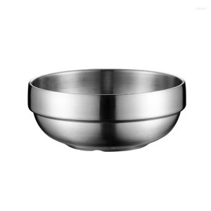 Bowls 304 Korean Stainless Steel Double Rice Bowl With Lid Soup Anti-Scalding Child Small Cuisine Salad