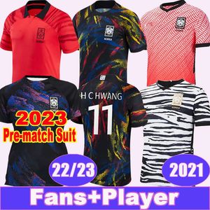 Camisas de futebol masculinas da Coreia 2023 Fato pré-jogo da equipe nacional 22 23 U J HWANG I B HWANG C H KWON H M SON Casa Vermelho Fora Branco Goleiro Treino Desgaste Uniformes de camisa de futebol