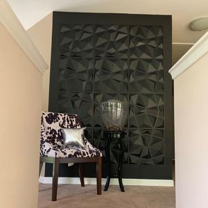 Knitting 12 pezzi pannelli decorativi a parete 3d in diamante design matto sfondo nero murale Tilepanelmold 3d Adesivi da parete cucina bagno