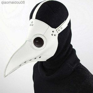 Funny Medieval Steampunk Plague Doctor Bird Mask Latex Punk Cosplay Masks Beak Adult Halloween Event Cosplay Props White Black L230704