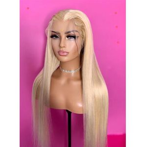 Parte libera lunga Ombre Blonde 613 Capelli umani brasiliani lisci 13x4 Parrucca anteriore in pizzo per le donne Capelli morbidi senza colla