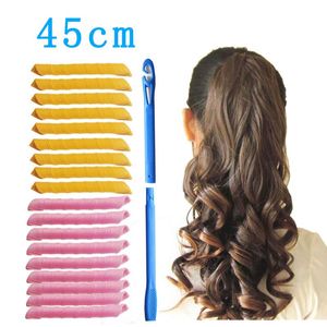 Irons 30 st/45 cm lång magisk hårrulle spiral curls rullmagi rullar värme värme lurar curler modellerare mjuk hår curler