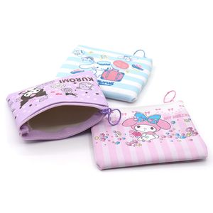 Kawaii Cartoon Tas Cinnamoroll Melody Kuromi Portemonnee PU Kaarthouder Leuke Portemonnee Sleutelhanger Hanger Portefeuilles 2194