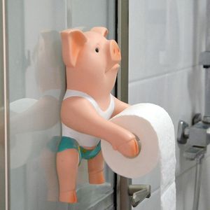 Caixas PVC Pig Pig Toilet Papel Hotor Punchfree Hand Tissue Box Paper Homarted Tootom Soldador Spool Dispositivo Acessório do banheiro Acessório