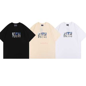 Designer modekläder T-shirts Tshirts 22 New Kith Paris Landmark Tee Paris Street View Butik Exklusiv bomull kortärmad t-shirt bomull Streetwear Sportswear Top