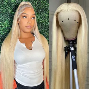 613 Lace Frontal Wig Straight HD Transparent Lace Frontal Wig Honey Blonde Lace Front Human Hair Wigs