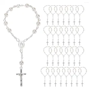 Jewelry Pouches 30Pcs Baptism Rosary Beads Finger Rosaries Faux For Favors Communion