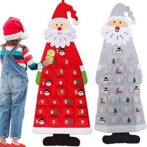 Calendar Felt Advent Calendar Fabric Christmas Hanging Pendant Santa Claus Ornaments DIY Advent Calendar Christmas Decoration for Home 230703