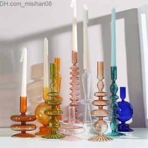 Candle Holders Christmas Decoration Glass Candle Holder Stand stick Living Room Wedding Vase Home Decor Z230704