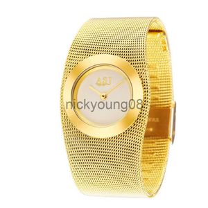 Orologio da polso da donna in acciaio pieno bracciale in oro Giappone Movt quarzo donna abito da polso 0703