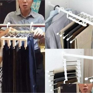 Hangers Racks Magic Clothes Hanger Stainless Steel Tube Rack Retractable Trouser Holder Storage Home Organizer Drop Delivery Garde Dh75Z