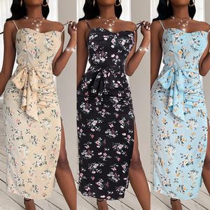 Vestidos casuais verão temperamento feminino, vestido longo e prostituído suspenso de pegador de roupas femininas