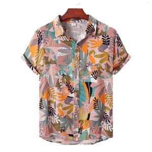 Camicie casual da uomo 3DT-shirt Camicia hawaiana stampata foglia di palma Marca Tropical Aloha maniche corte Festa allentata Beach