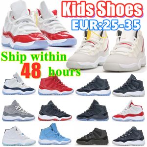 Cherry 11s детская обувь для малышей для мальчиков молодежные кроссовки Jumpman 11 баскетбол High Kid Designer Designer Kids Cool Grey Legend Blue Bred Trainers Trainers