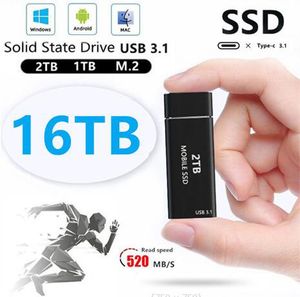 High-Speed TYPE-C SSD USB3.1 4TB 8TB 16TB Interface Portable External Solid State Hard Drive 2TB 1TB 500GB USB 3.1 Mini Mobile Hard Disk For Laptop Mac PC