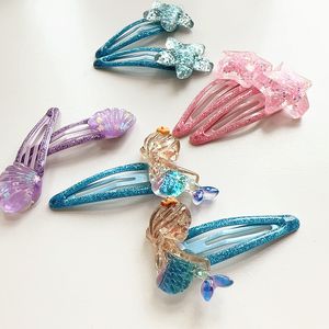 simpatico cartone animato per ragazze Shell accessori per capelli stelle marine moda vacanza stile principessa bambini sirena BB clip dolci bambini flusso mare Barrettes B421