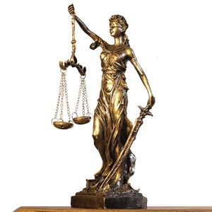 Decorative Objects Figurines Aqumotic Greece Justitia Justice Fair Goddess Retro Craft Home Accessories Creative Retro Cafe Sculpture 230703