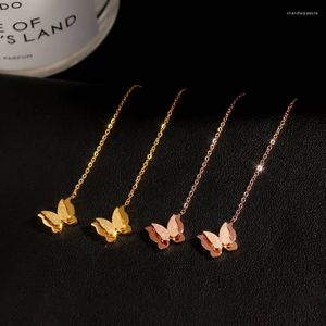 Stud Earrings Fashion Classic Simple Luxury High Quality Titanium Steel Butterfly Earwire Daily Wear Gifts Banquet Women Jewelry