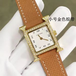 Women S Watches عالية الجودة أفضل مصممة فاخرة العلامة التجارية Women Wather Wather Quartz Square Diamonds Epsom Leather Strap Ladies AAA Haterproof H Gift 230703