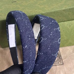 Kutu ile Yeni Lüks G Tasarımcılar Kafa Bantları Denim Mavi Renkler Geniş 2cm/4cm Kaliteli Saç Kasnağı Kadınlar Marka Baş Bandı