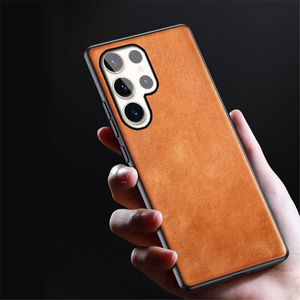 Echtleder Slim Case für Samsung Galaxy S23 Ultra S23 Retro Business Oil Wax Backcover